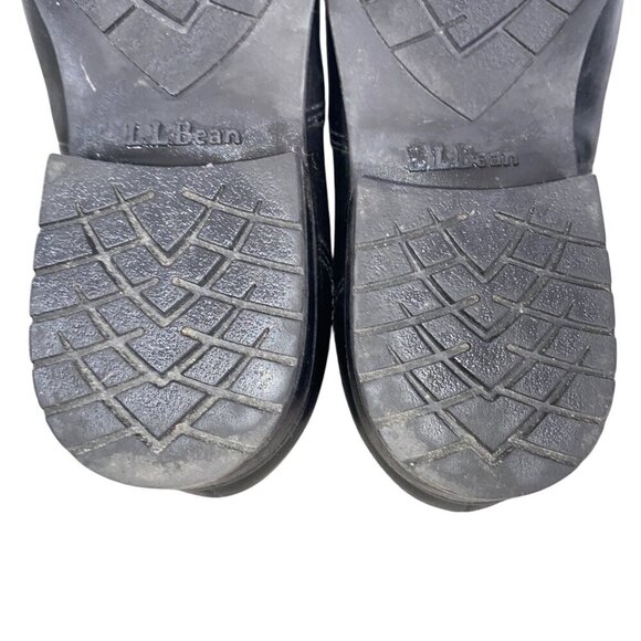 L.L. Bean Womens Black Leather ankle boots preppy neutral Slip-On Shoes Size 7.5 - Picture 9 of 10